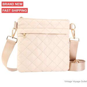 Quilted Puffer Crossbody Bag Small Lightweight Travel Purse Shoulder Bag